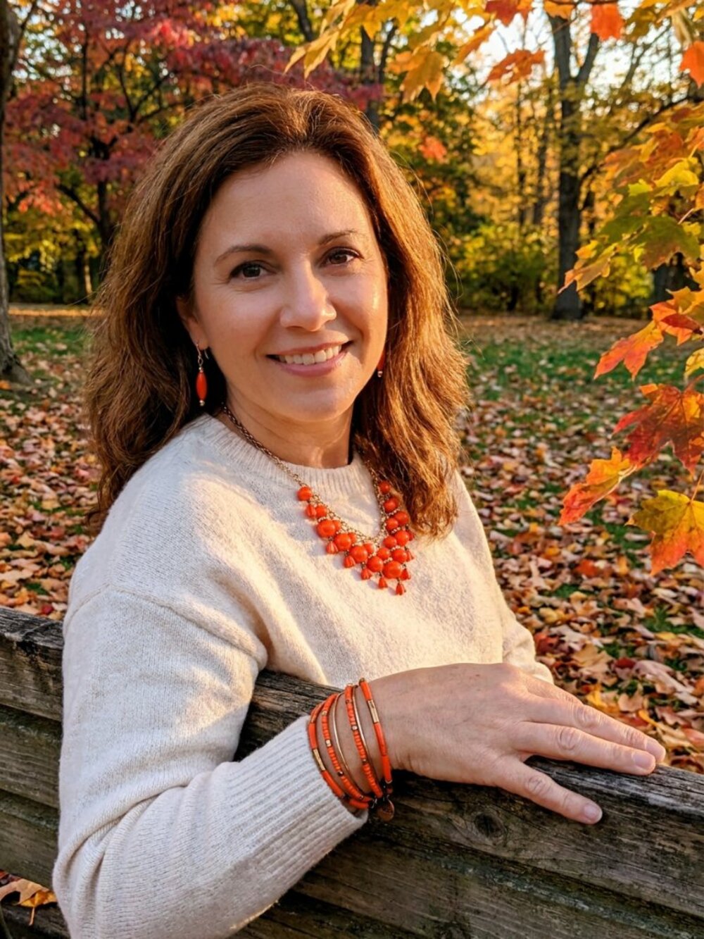 Vibrant Orange Beaded Jewelry Set - Picture 3 of 8